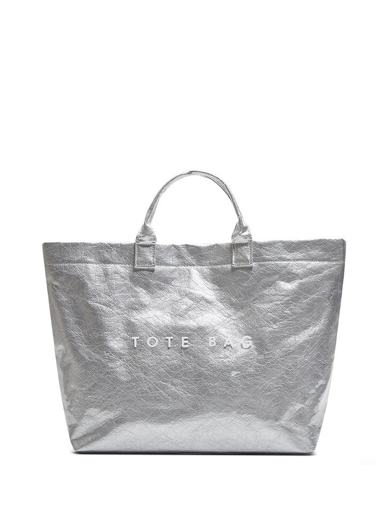 توتي كبيرة القدرة حقيبة التنقل المألوفة للعمل - الفضة