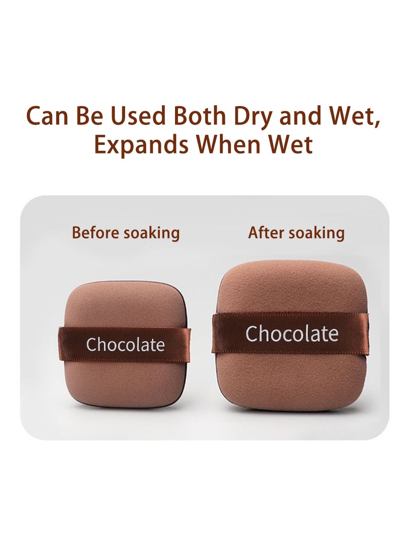 Generic 6Pack Square Powder Sponge Puff, 8.5t Makeup Blending Sponge in Chocolate Brown Colors for Flawless Application - Image 5