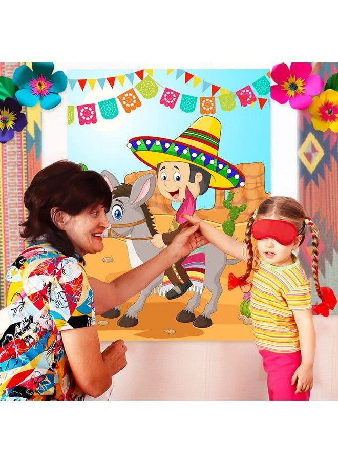 kockuu - Pin The Tail On The Donkey Party Game Set For Kids 43Pcs Mexican Themed Donkey Games Poster Donkey Tails And Blindfolds For Mexican Donkey Game Kids Birthday Fiesta Party Supplies - Image 1