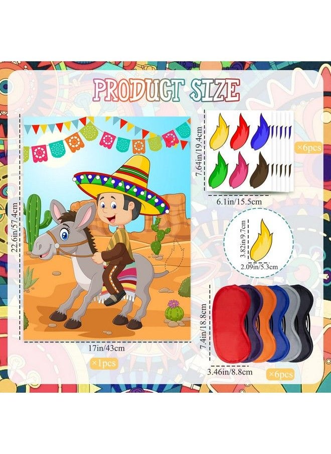 kockuu - Pin The Tail On The Donkey Party Game Set For Kids 43Pcs Mexican Themed Donkey Games Poster Donkey Tails And Blindfolds For Mexican Donkey Game Kids Birthday Fiesta Party Supplies - Image 1