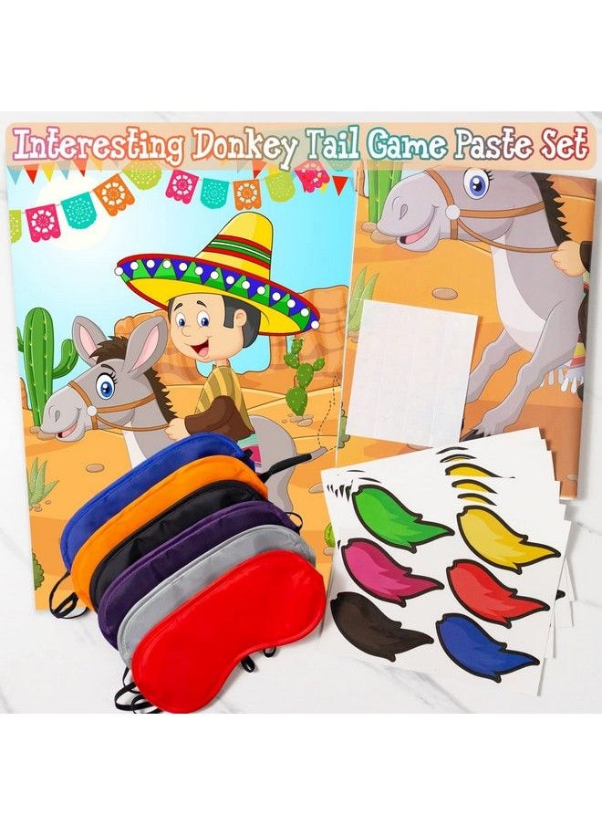 kockuu - Pin The Tail On The Donkey Party Game Set For Kids 43Pcs Mexican Themed Donkey Games Poster Donkey Tails And Blindfolds For Mexican Donkey Game Kids Birthday Fiesta Party Supplies - Image 1