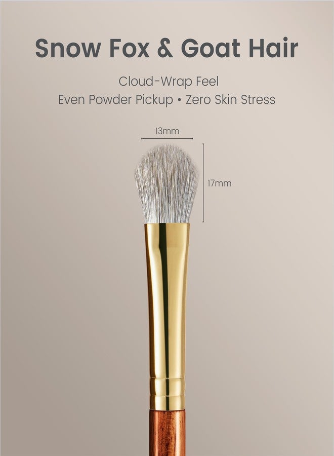 ROWNYEON Desert Oak Series SweepPack Lid Master - Arctic Fox & Goat Hair Blend for Effortless Eyeshadow Packing, Luxury Bubinga Handle (CM 202) - Image 3