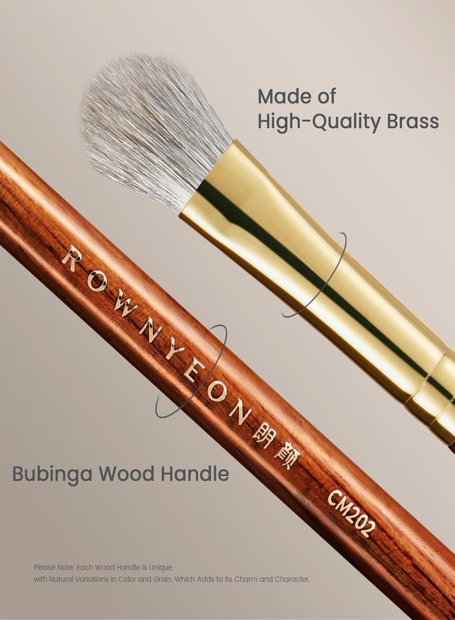 ROWNYEON Desert Oak Series SweepPack Lid Master - Arctic Fox & Goat Hair Blend for Effortless Eyeshadow Packing, Luxury Bubinga Handle (CM 202) - Image 5