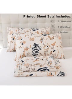 erorex Floral Printed Sheet Set King Soft Microfiber Botanical Bed Sheets 15 Inch Extra Deep Pocket 4 Pieces  - Image 2