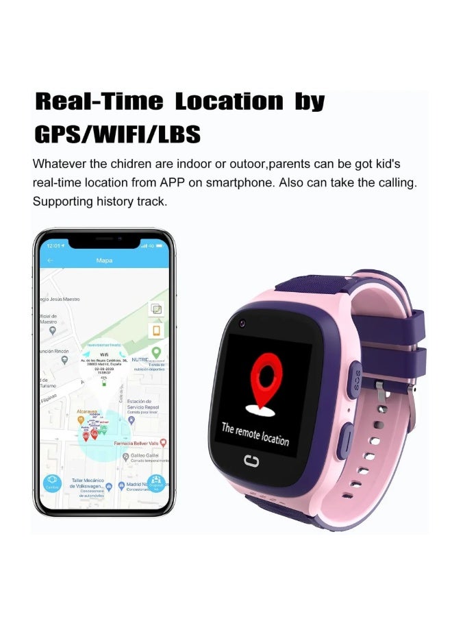 سمارت باري ساعة ذكية للأطفال 4G مع تتبع GPS ومكالمات ثنائية الاتجاه ومكالمات فيديو للأولاد والبنات - Image 2