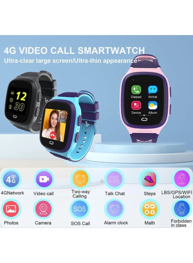 سمارت باري ساعة ذكية للأطفال 4G مع تتبع GPS ومكالمات ثنائية الاتجاه ومكالمات فيديو للأولاد والبنات - Image 4