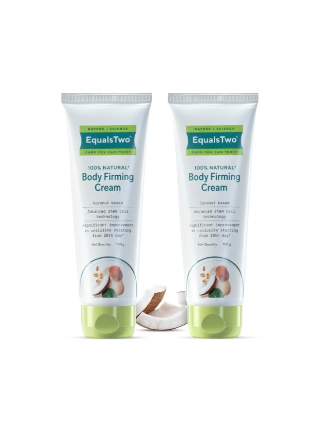 EQUALSTWO by Zydus Body Firming Cream, Anti-Cellulite Cream for Skin Tightening & Elasticity, Enriched with Vitamin C, Shea Butter, Logan Fruit, & Lotus Flower Extract, PH 5.5, Dermatologically Tested, 100ml (Pack 2) - Image 1