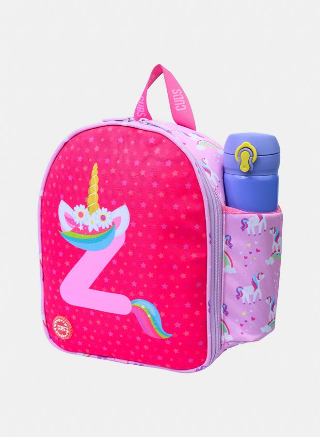 CUBS Nursery Pink Unicorn Letter Z Lunch backpack - Image 2