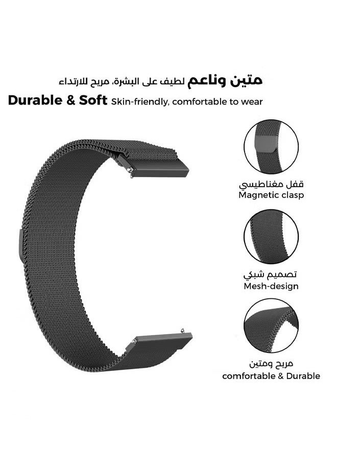 HY Stainless Steel Milanese Magnetic Watch Strap for Huawei Watch GT5 46mm / GT5 PRO 46mm - Image 3