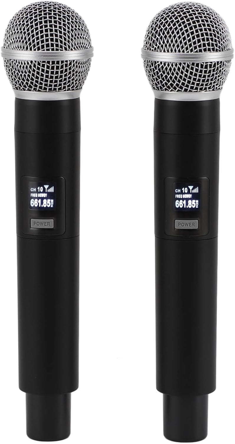 LICAEVEY Wireless Microphone, 2Pcs Handheld VHF Cordless Microphone with Receiver, HiFi Noise Canceling, for Karaoke DJ Party - Image 1