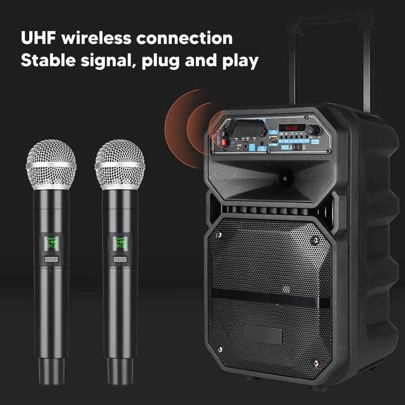 LICAEVEY Wireless Microphone, 2Pcs Handheld VHF Cordless Microphone with Receiver, HiFi Noise Canceling, for Karaoke DJ Party - Image 4