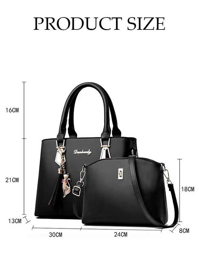 DUNISO - Women's Handbag Set Large Capacity Crossbody Bag Fashion Leather Tote Satchel Shoulder Bag Waterproof Purse Set for Office Travel Elegant Daily Bag - Image 1
