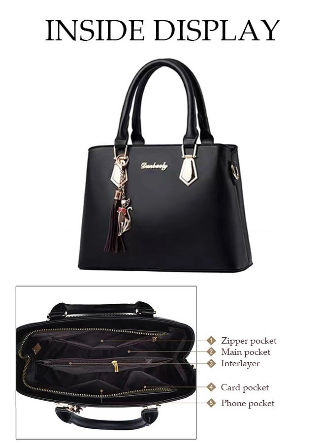 DUNISO - Women's Handbag Set Large Capacity Crossbody Bag Fashion Leather Tote Satchel Shoulder Bag Waterproof Purse Set for Office Travel Elegant Daily Bag - Image 1