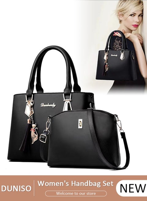 Women's Handbag Set Large Capacity Crossbody Bag Fashion Leather Tote Satchel Shoulder Bag Waterproof Purse Set for Office Travel Elegant Daily Bag