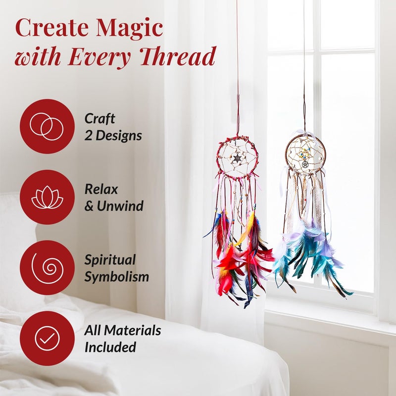 NoctisCorvus DIY Dream Catcher Kit (2 Pack): Make Your Dreamcatcher for Kids & Adults, Unleash Your Creativity, Create Two Unique Talismans, Make Your Very own Dream Catcher - Image 3