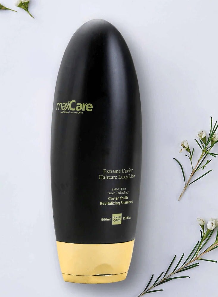 Maxcare Caviar Youth Revitalizing Sulfate-Free Shampoo 500ml – Strengthens & Repairs Hair - Image 4