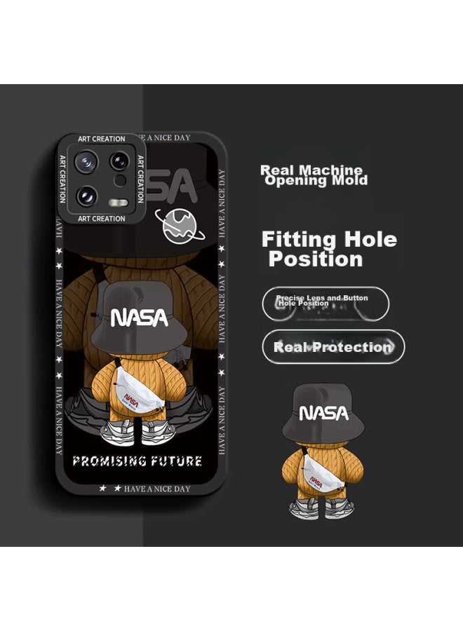 Neyaa Nai Xiao Ya Phone Case For Xiaomi 13, Xiaomi 13 Protective Cover, Full Lens Protection, Silicone Shockproof, Ultra-thin, Creative Cartoon Simple Trendy Soft Case For Men And Women, Graphite Black - Image 1