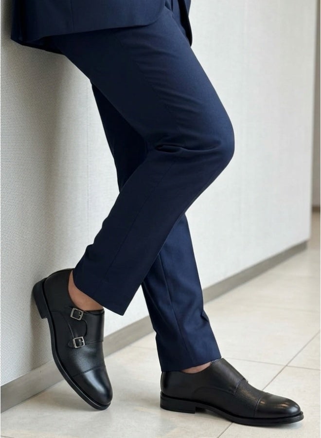 Siag Men’s Black Double Monk Strap Dress Shoes - Image 3