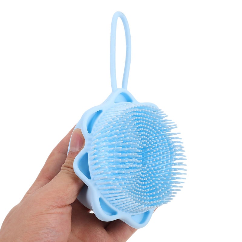 Large Blue Silicone Bath Brush with Massage Soft Touch for Gentle Body Care and Exfoliation - Image 4