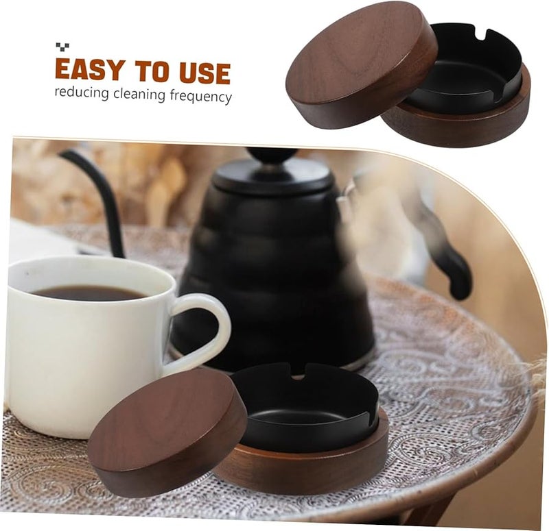 Stainless Steel Round Ashtray Indoor Outdoor Smoking Ash Holder Decorative - Image 4