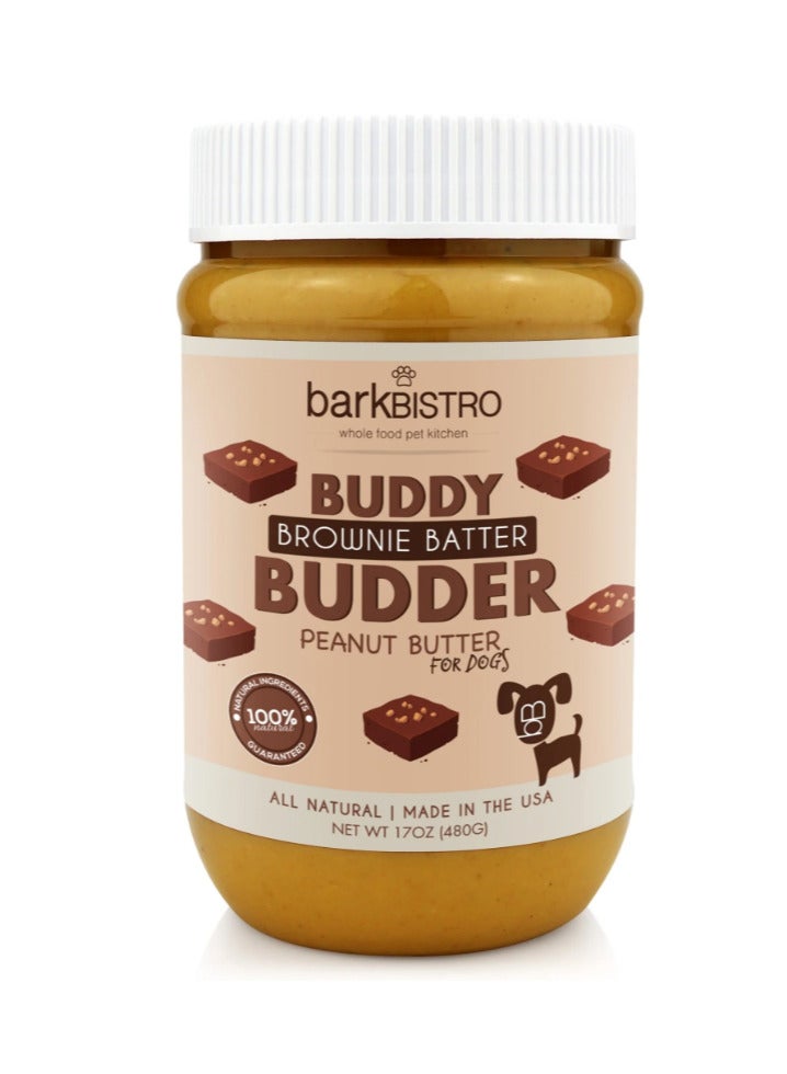 Bark Bistro Buddy Budder – All-Natural Dog Treats Peanut Butter, Made in USA, [480g | 17oz] - Image 1