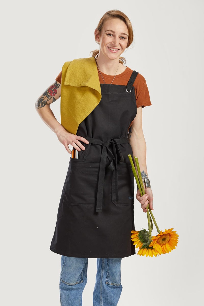 Caldo Crossback Kitchen Apron for Cooking (Black) - Image 4