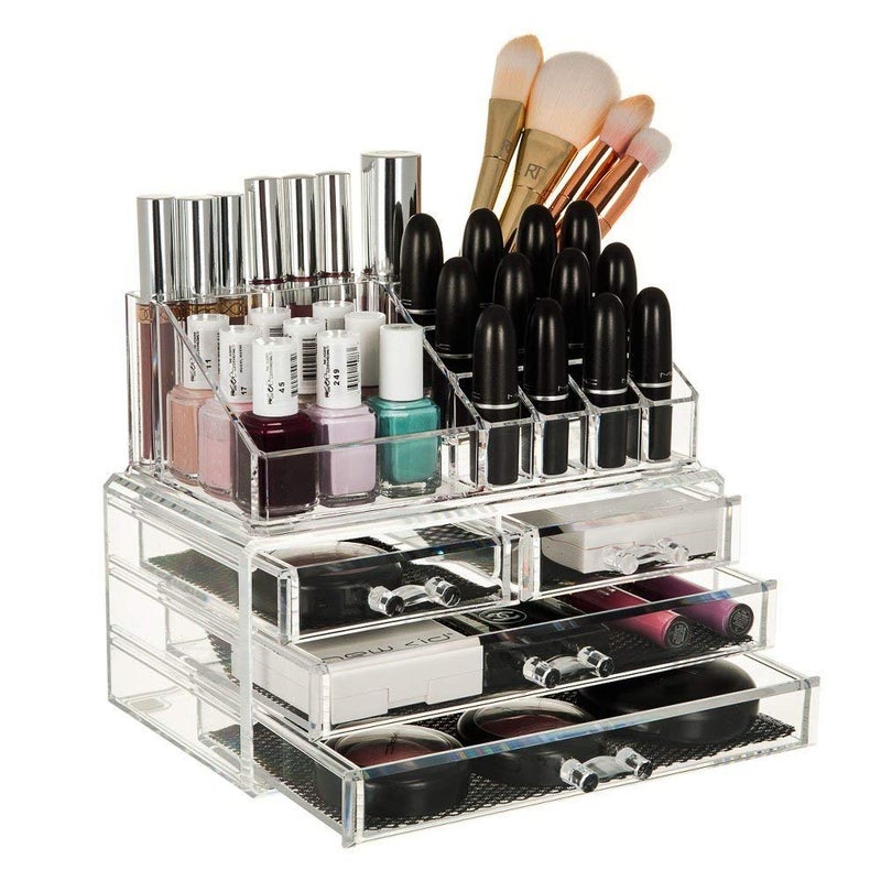 MOSHTU Cosmetic Organizer 16 Compartment 4 Drawer Cosmetic Makeup Jewellery Acrylic Lipstick Storage Organiser Box - Image 4