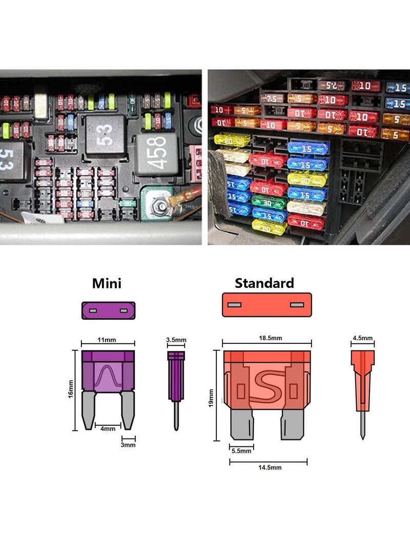 RATSAW 140 Pcs Automotive Fuse Assortment Kit - Standard ATO and Mini ATM Blade Fuses for Car Truck Boat Marine RV Camper (5A 7.5A 10A 15A 20A 25A 30A AMP) - Fuse Box Replacement and Repair  - Image 2