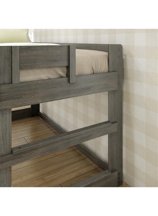 Max & Lily Modern Farmhouse Low Loft Bed, Twin Bed Frame For Kids, Driftwood - Image 5
