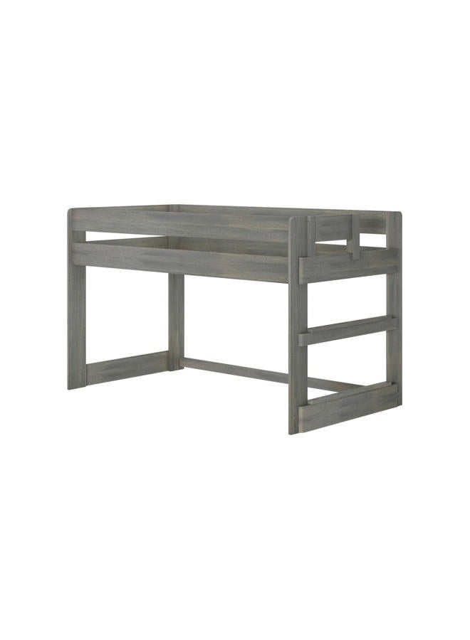 Max & Lily Modern Farmhouse Low Loft Bed, Twin Bed Frame For Kids, Driftwood - Image 3