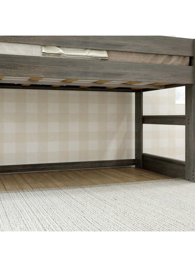 Max & Lily Modern Farmhouse Low Loft Bed, Twin Bed Frame For Kids, Driftwood - Image 4