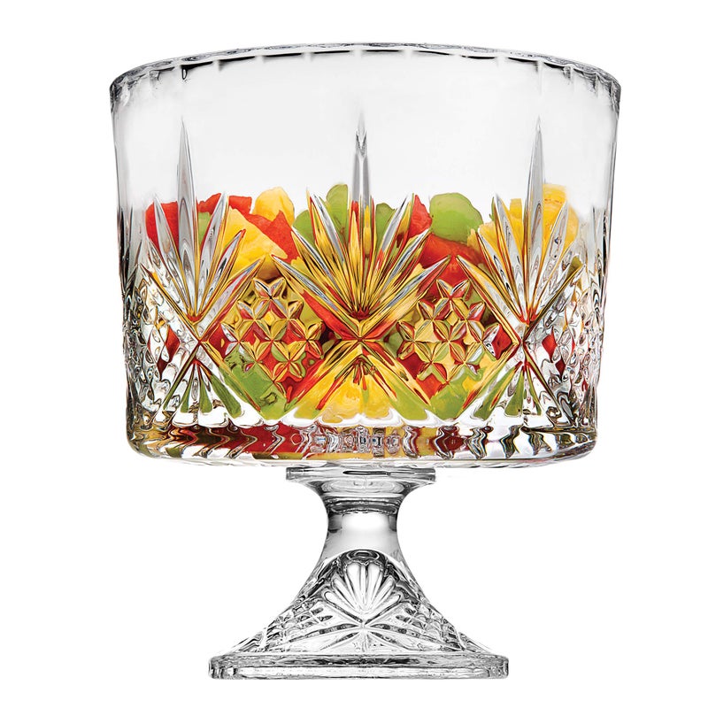 Godinger Godinger Trifle Bowl Fruit Bowl Crystal Glass Footed Trifle Bowls Dessert Bowl Dublin Collection 