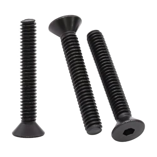 RoyceMart M6 x 35mm (20 Pack) Flat Head Socket Head Cap Screws, Grade 10.9 Black Oxide Finish, Machine Screws Full Thread Coverage - Image 1