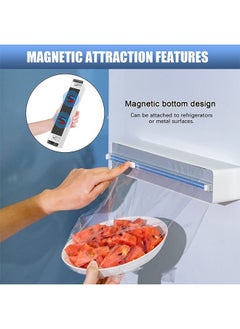 Arabest Plastic Wrap Dispenser with Slide Cutter, Reusable Cling Film Dispenser, Double Elastic Buckle Adjustable Length for Aluminum foil, 1 Roll Plastic Food Wrap Included  - Image 5
