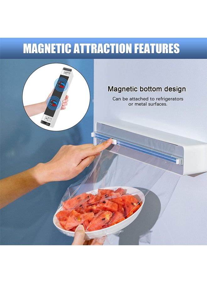 Arabest Plastic Wrap Dispenser with Slide Cutter, Reusable Cling Film Dispenser, Double Elastic Buckle Adjustable Length for Aluminum foil, 1 Roll Plastic Food Wrap Included  - Image 5
