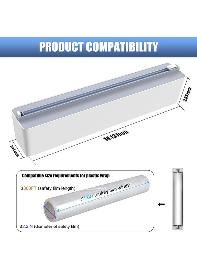 Arabest Plastic Wrap Dispenser with Slide Cutter, Reusable Cling Film Dispenser, Double Elastic Buckle Adjustable Length for Aluminum foil, 1 Roll Plastic Food Wrap Included  - Image 2