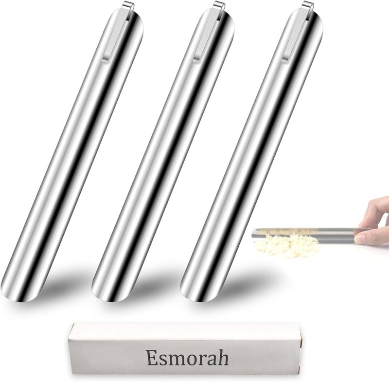 Esmorah أداة تنظيف الفتات للخدم، ممسحة فتات الطاولة، أداة تنظيف الطاولة في المطعم، جهاز جمع الفتات من الفولاذ المقاوم للصدأ مع مشبك جيب للنادلين/النادلات (3-pack، فضي) - Image 1