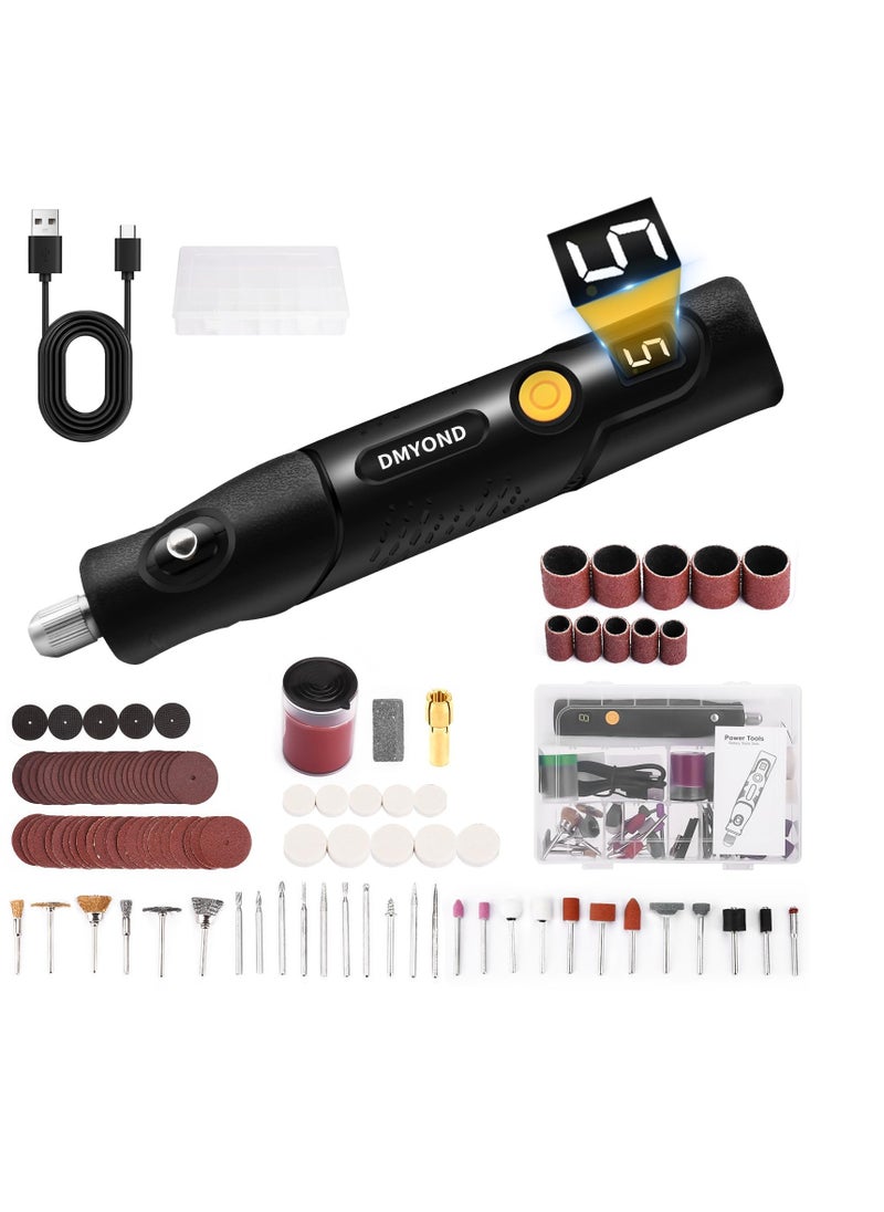 Excefore - Mini Cordless Rotary Tool Kit, 5-Speed Multi-Purpose Power Tool, LED Screen Display, for Sanding, Engraving, Polishing, Drilling, Handmade Crafting, DIY Creations - Image 1