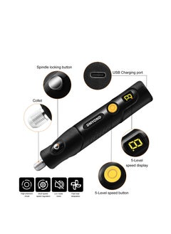 Excefore Mini Cordless Rotary Tool Kit, 5-Speed Multi-Purpose Power Tool, LED Screen Display, for Sanding, Engraving, Polishing, Drilling, Handmade Crafting, DIY Creations  - Image 5