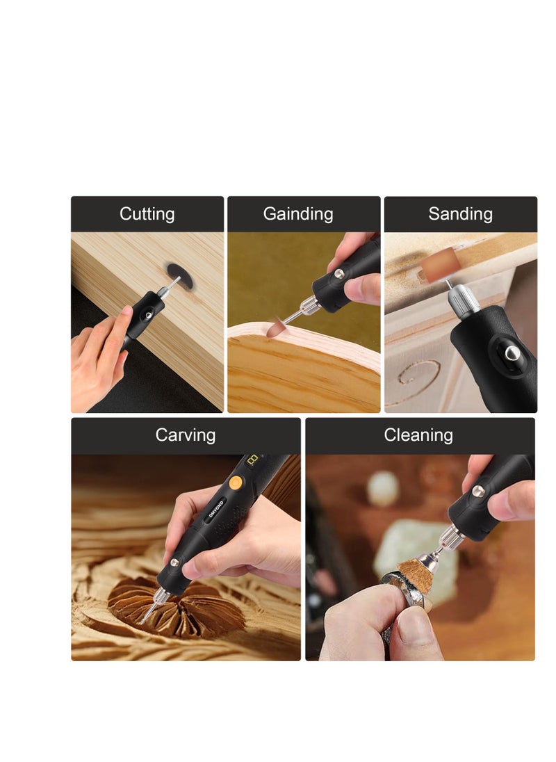 Excefore - Mini Cordless Rotary Tool Kit, 5-Speed Multi-Purpose Power Tool, LED Screen Display, for Sanding, Engraving, Polishing, Drilling, Handmade Crafting, DIY Creations - Image 1
