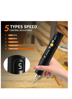 Excefore Mini Cordless Rotary Tool Kit, 5-Speed Multi-Purpose Power Tool, LED Screen Display, for Sanding, Engraving, Polishing, Drilling, Handmade Crafting, DIY Creations  - Image 2