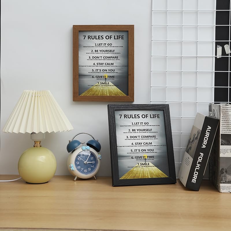 Ploceiny 7 Rules of Life Motivational Wall Art - Image 3