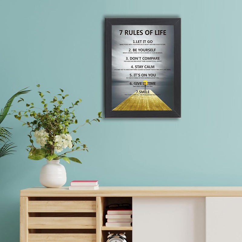 Ploceiny 7 Rules of Life Motivational Wall Art - Image 5