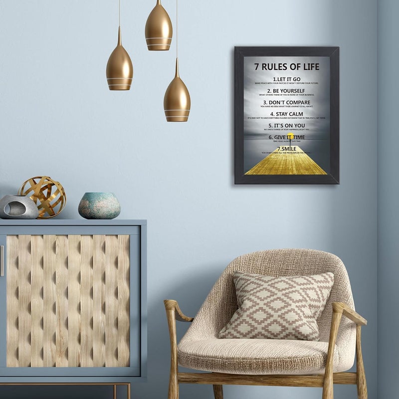 Ploceiny 7 Rules of Life Motivational Wall Art - Image 4