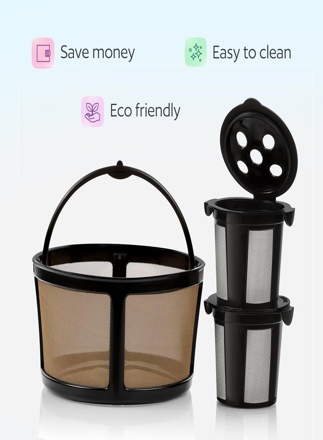 GoodCups 2 Reusable K Cups and Basket Coffee Filter for Keurig K-Duo Hot & Iced Single Serve & Carafe Coffee Maker with MultiStream Technology (Gen 2) - Image 3