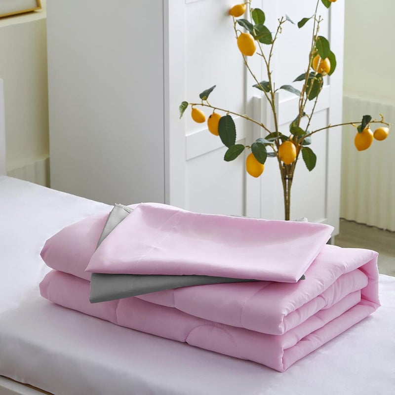 Uozzi Bedding 4-Piece Toddler Bedding Set in Pink & Gray - Image 3