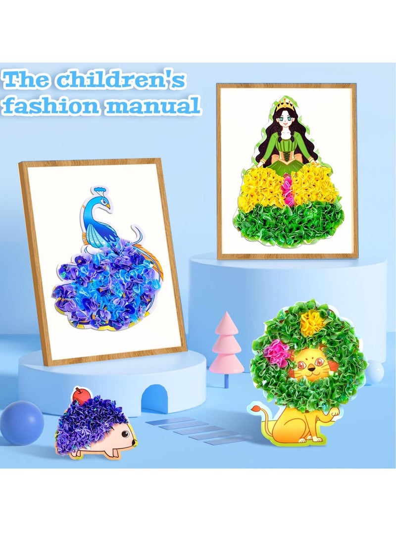 Excefore ألعاب فنية DIY، طقم حرفة ورقية للفتيات من سن 3-8، حلم الطفولة اللانهائي مطلي يدويًا برسم النقر، ألعاب فنية DIY، الهدية المثالية للفتيات، تعليمية وممتعة - Image 5