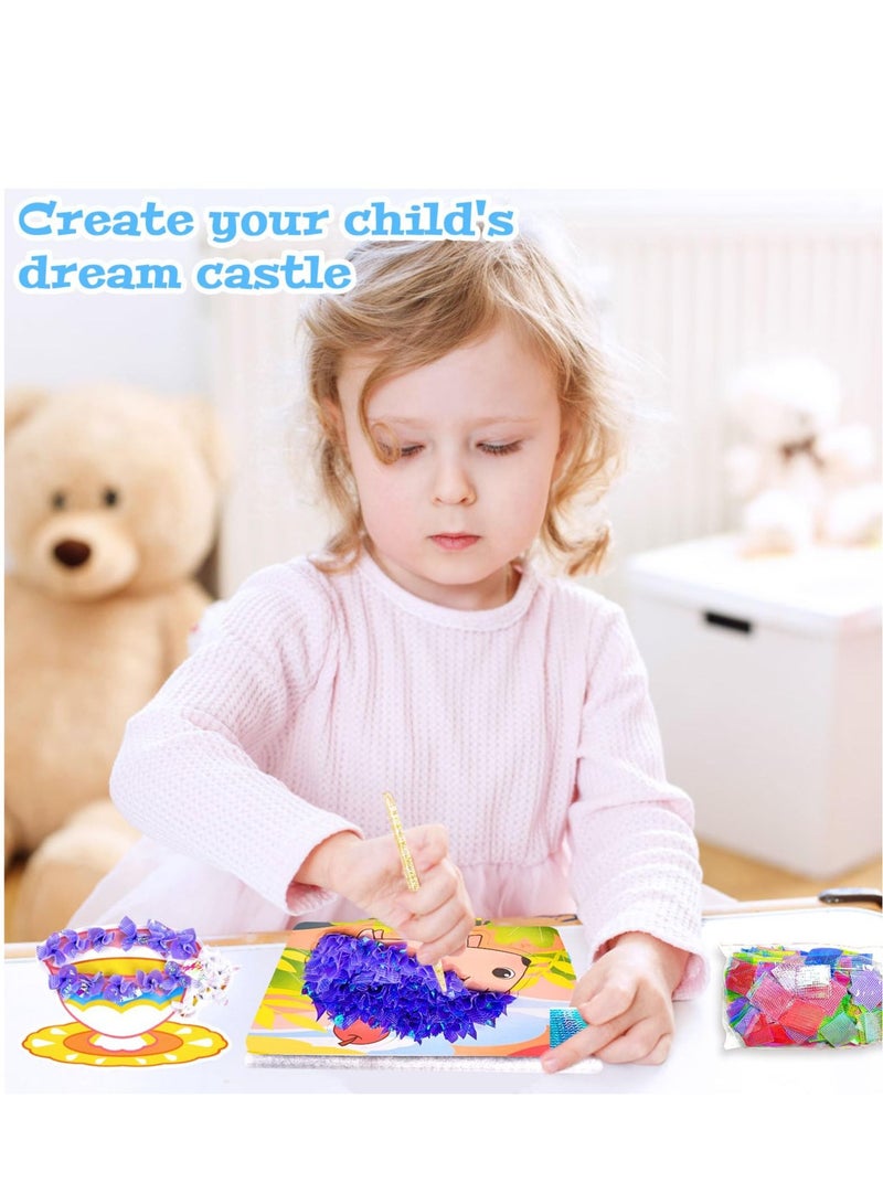 Excefore ألعاب فنية DIY، طقم حرفة ورقية للفتيات من سن 3-8، حلم الطفولة اللانهائي مطلي يدويًا برسم النقر، ألعاب فنية DIY، الهدية المثالية للفتيات، تعليمية وممتعة - Image 4
