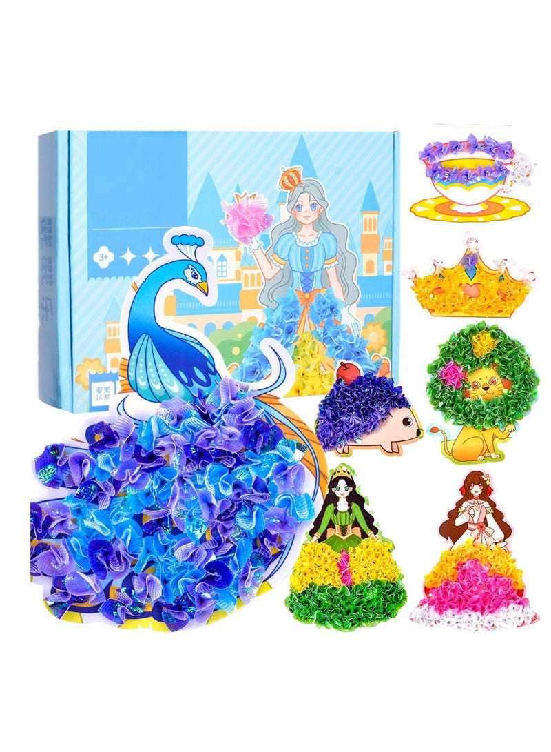 Excefore ألعاب فنية DIY، طقم حرفة ورقية للفتيات من سن 3-8، حلم الطفولة اللانهائي مطلي يدويًا برسم النقر، ألعاب فنية DIY، الهدية المثالية للفتيات، تعليمية وممتعة - Image 1