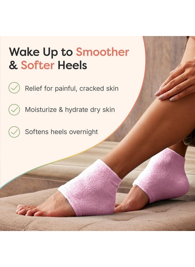 Zentoes ZenToes Moisturizing Sleep Socks with Vitamin E, Olive Oil and Jojoba Seed Oil to Soften and Hydrate Dry Cracked Heels (Fuzzy Pink, Regular)  - Image 5